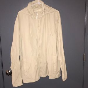 Cream rain coat